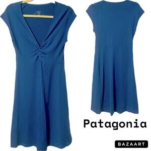 EUC PATAGONIA Bandha Midi Dress, Twist, Cap sleeve, slim fit, Sz M, Hiking, Camp